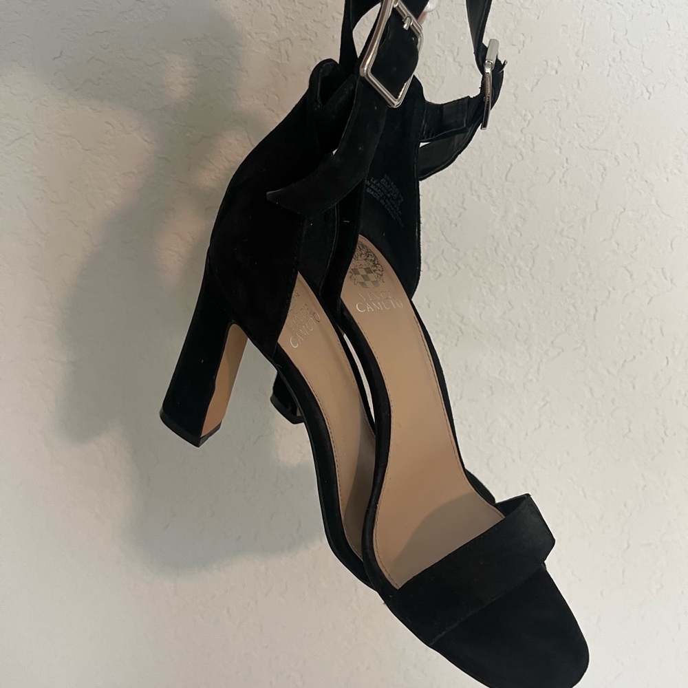Vince Camuto Black Suede Women's Strappy Heels